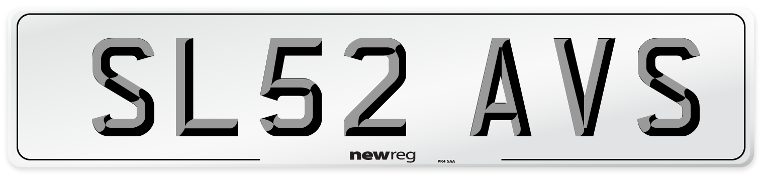 SL52 AVS Number Plate from New Reg